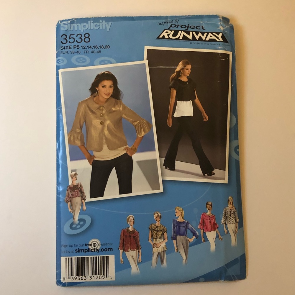 3 for $20 Simplicity Sewing Pattern 3538